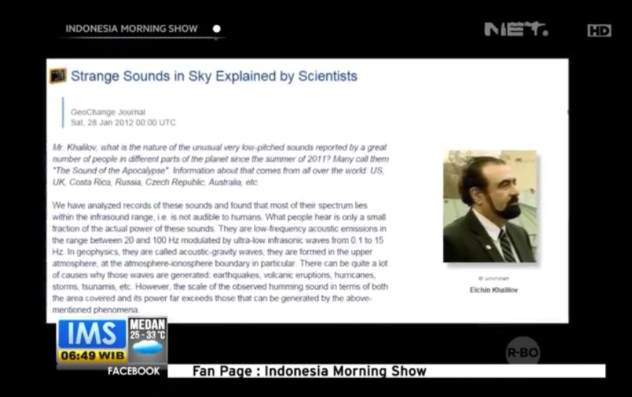 Fenomena bunyi sangkakala dari langit ternyata disebut "earth hum" yaitu peristiwa alam yg disebabkan matahari