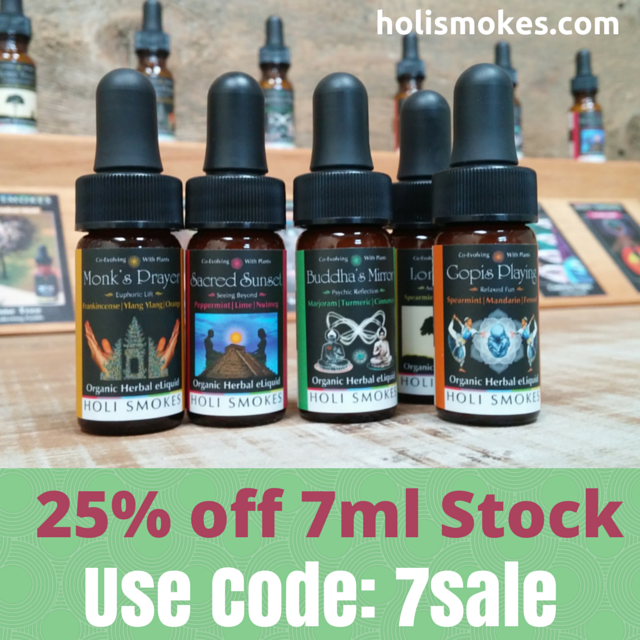 OrganicVapour's tweet photo. #Huzzah Get 25%OFF all 7ml #Organic #Herbal #eLiquids during this #WeekendSale before its gone! #Vapesale #allnatural http://t.co/w1lH8Dffcx
