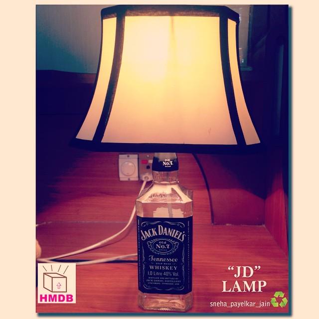 regretfactory's tweet image. By shena_j JD LAMP - 2000/- only #HMDB  #upcycle #kitsch #glassbottle #mumbai #likeforlike #kitsch #jackdeniels #re…