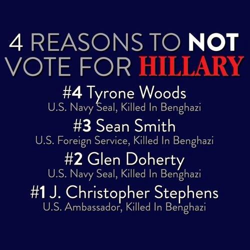 Four reasons not to vote for Hillary Clinton