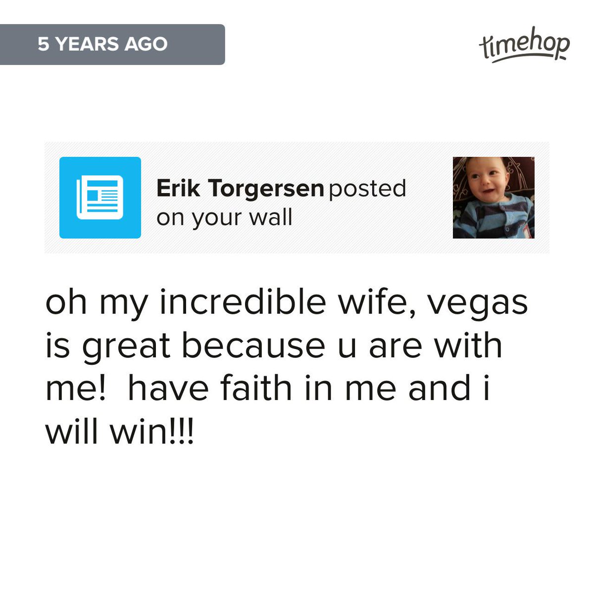 MTorg09's tweet image. Exactly 5 years ago today! via @timehop Go get em!! @ErikTorgersen  XOXOXO timehop.com/c/ff:920107999…