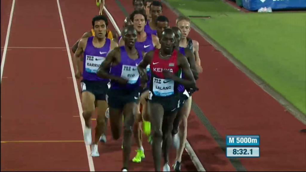 2014 Oyster Bay Turkey Trot runner up <a href="/LawiLalang1/">Lawi Lalang</a> leading a world class field at the Prefontaine Classic tonight.