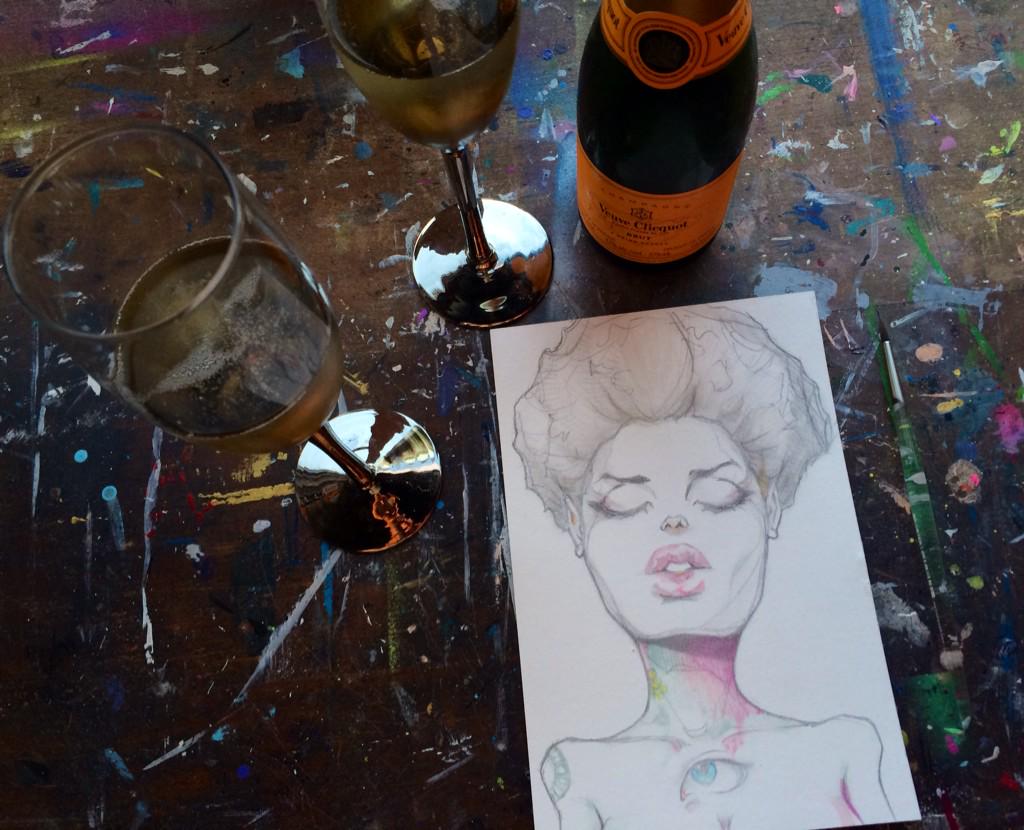 GalleryIII's tweet photo. Celebrating the week at Gallery III | Watercolour Sketch x @VeuveClicquot #Artnight x #Champagne http://t.co/7fs9mfmb0n