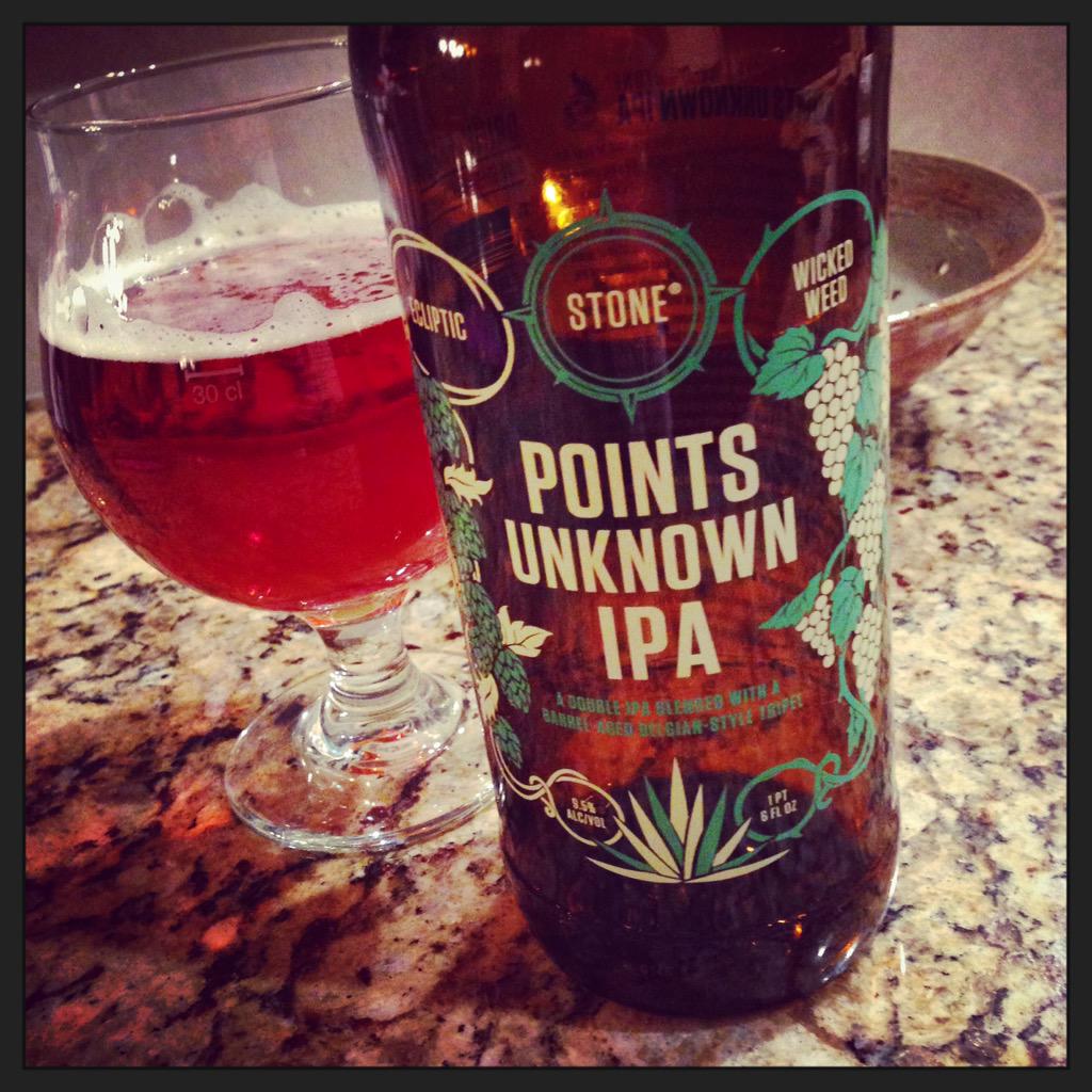 0x_geoff's tweet photo. @StoneBrewingCo Pts Unknown- perfect Blend of hops & Belgian flair. #craftbeer #StoneCollab http://t.co/ZSPWsGt8n5
