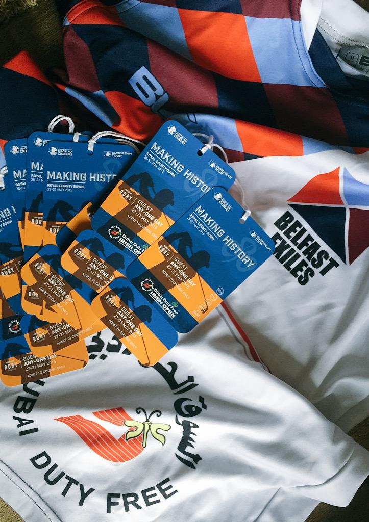 belfastexiles's tweet photo. Shout out to our sponsors @dubaidutyfree1 for sorting us out with some tickets for the #irishopen #ddf http://t.co/BUOUBjEJur