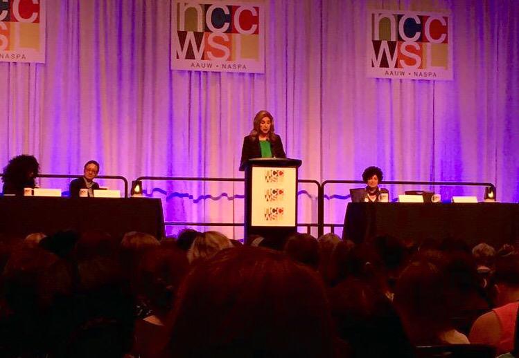 AmandaRSimpson's tweet photo. Still getting shivers from the thousand person standing ovation Thursday night @NCCWSL @NASPAtweets @AAUW #NCCWSL15 http://t.co/yL6dpdwWdm