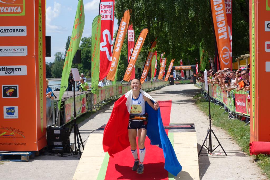 Nathalie Mauclair of France wins the IAU Trail World Championships in 9:31. #IAUTrail