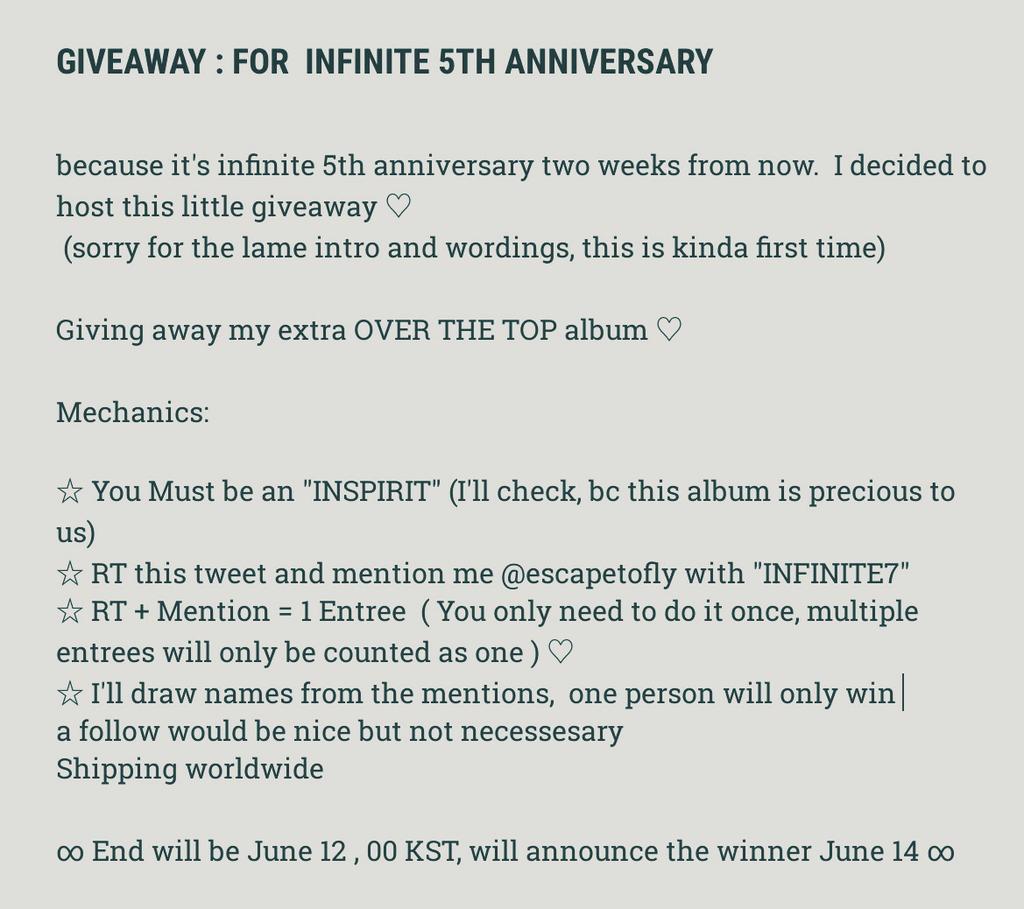 escapetofly's tweet photo. OTT GIVEAWAY: PLEASE RT ♡  #인피니트  #INFINITE http://t.co/1nNc7NJFlx