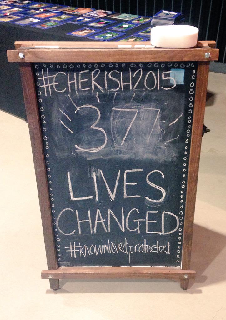 compassionuk's tweet photo. Thank you ladies at #cherish2015 . So far you have changed 377 lives! #knownlovedprotected #cherishconf #thankyou http://t.co/4NaA4Htpyr