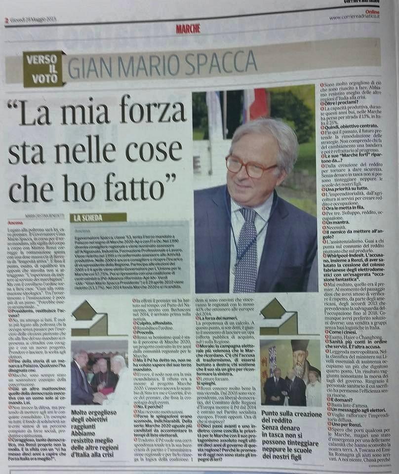 GianMarioSpacca's tweet photo. L'esperienza al servizio della comunità delle Marche. #leMarcheForti http://t.co/5E37RZYPQe