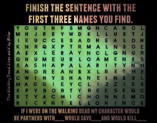 Partners with Daryl, save Lori, kill Maggie.😱