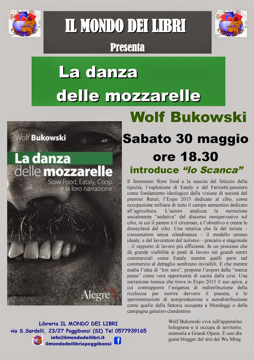 vukbuk's tweet photo. Oggi @ilmondodeilibri e lunedì @asu_padova La danza delle mozzarelle #mozzarelleInCarrozza  @Wu_Ming_Foundt http://t.co/FPR5IsOtyL