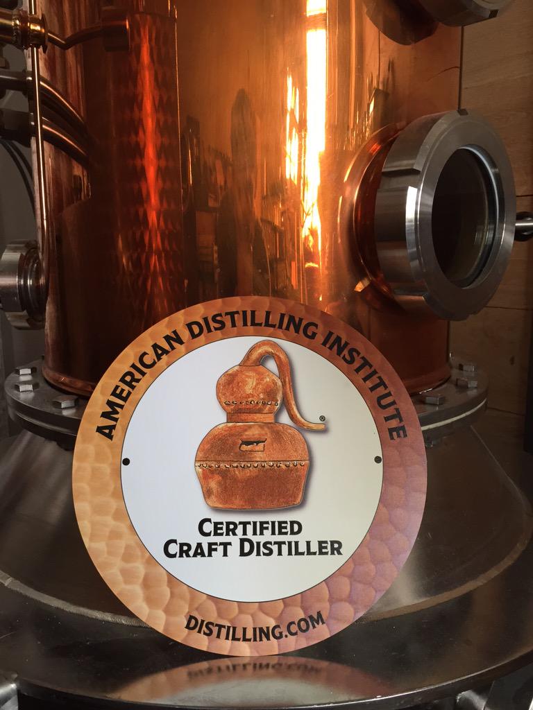 Cool to be recognized as a Kraft distiller. Specially by The American Distilling Institute! thanks Bill Owen