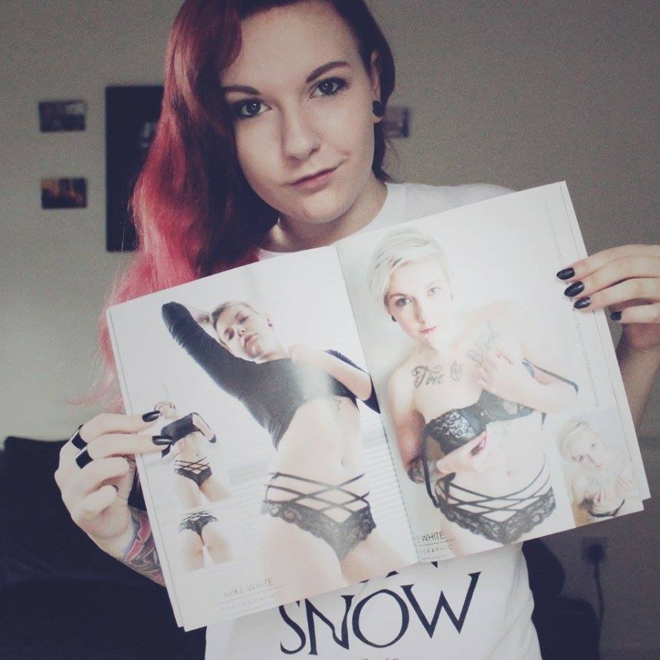 LittleWolfLuna's tweet photo. So here it is, my first ever feature in a magazine with @MikeWhitePhotog ! @KKultureTattoo @TattooedxModels #altmodel http://t.co/uG9y4t9riA