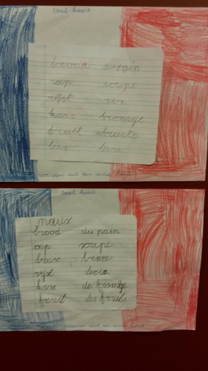 Op reis in groep 3 en 4. <a href="/VierKeerWijzer/">Marco Bastmeijer</a> . Leerlingen kiezen taalkaart en vertalen woorden in het Frans. Geweldig.