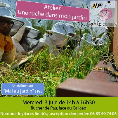 Une ruche dans mon jardin, c'est à Pau avec Artpiculture. Inscription demandée. <a href="/Ville_Pau/">Pau, Capitale Humaine</a> @tourismepau <a href="/m_burgard/">Matthieu Burgard</a>
