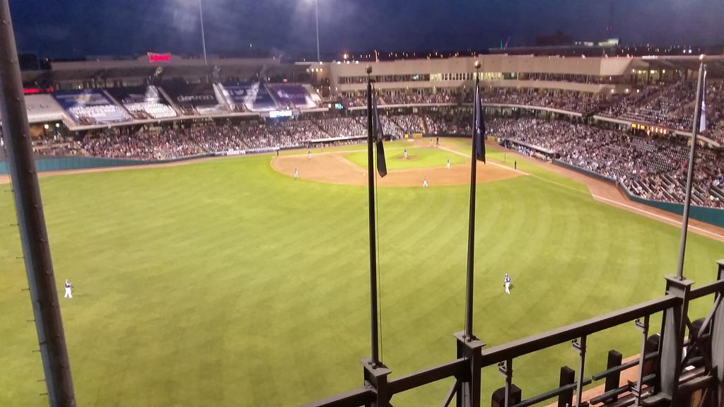 DieterSteve's tweet photo. OKC Dodgers win.  View from our room at the WCWS.  Glad to be here and still in the hunt! @LSUsoftball http://t.co/ocKIyVwts6