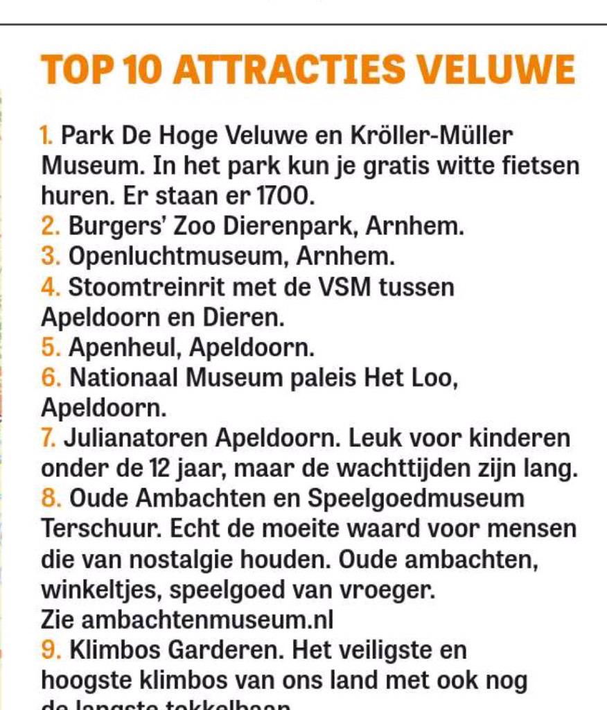 Vandaag in de telegraaf: top 10 attracties op de veluwe met klimbos garderen op plek 9! #visitveluwe #veluwe