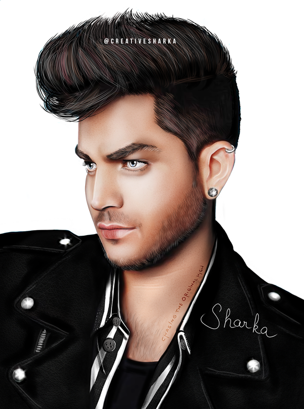 ladyoz84's tweet photo. NEW POST in ATop FanArt Gallery http://t.co/EkW9hqUBaO ♡Stunning Digi Painting♡ @adamlambert by  @creativesharka http://t.co/rXJ5SZ25lk