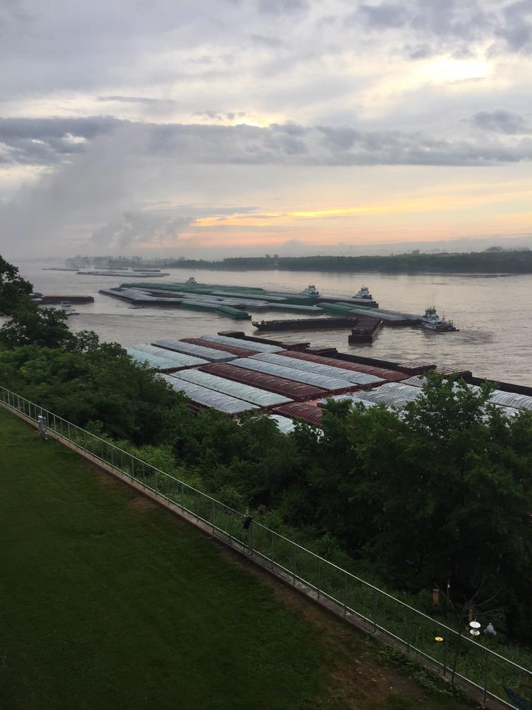 Tim Dorsey on Twitter "Lots of barges broke loose this morning on the