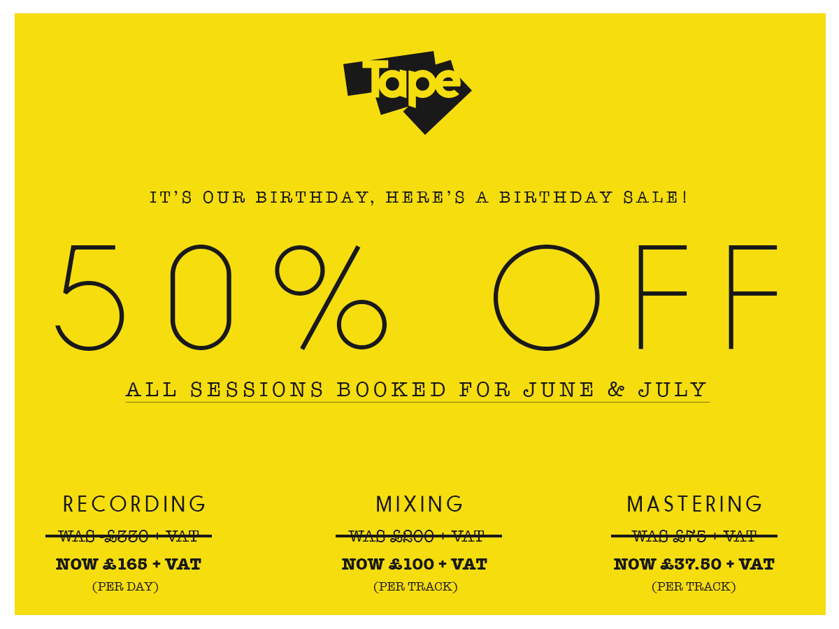It's our birthday and we're having a sale! 50% off all sessions booked for June &amp; July. Get in there quick!