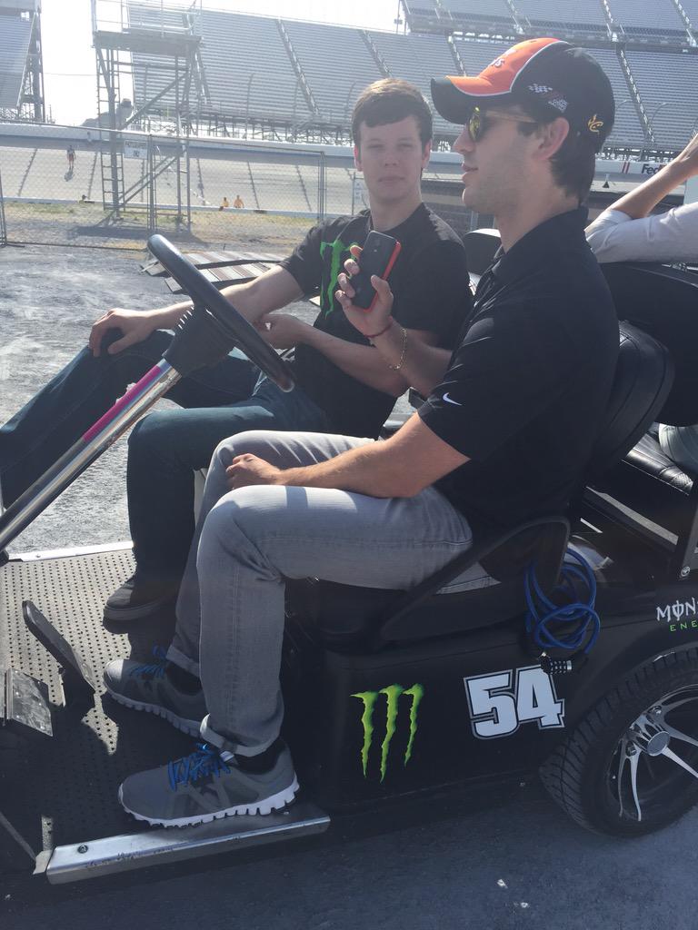 . & teammate whose birthday is today (Happy Birthday!), chat near NXS garage 