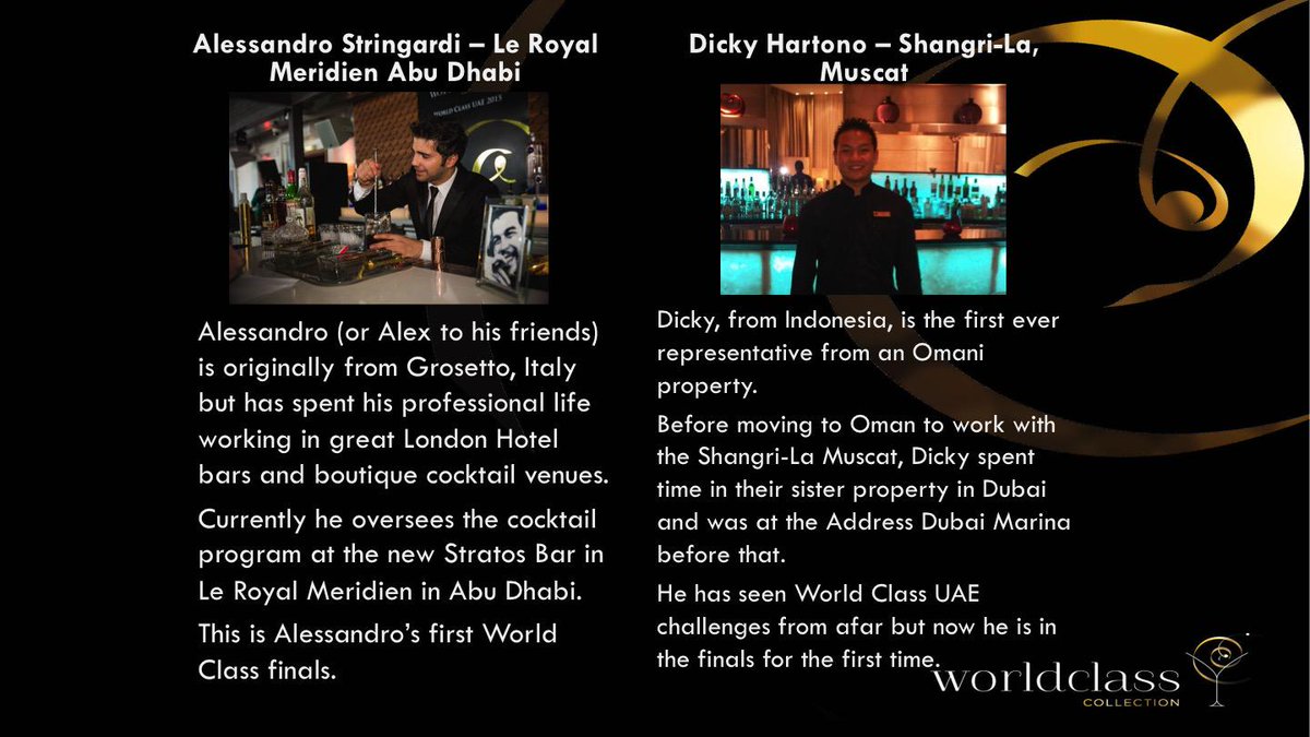 Get to know finalists Alessandro Stringardi &amp; Dicky Hartono as we approach the grand stage. Cheers!