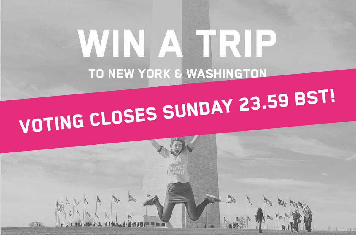 WorldMeritOrg's tweet image. *ATTENTION* 1 day to vote for who might go to Nexus&amp;amp;WMAGINE in NYC &amp;amp; Washington. Voting closes Sunday 23.59BST. VOTE!