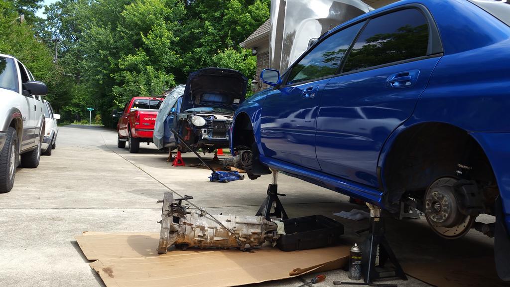 KingofSoup's tweet image. Transmission swap life. Man I forgot how much I hate working on cars lol #subaru #6sp #needsometequila