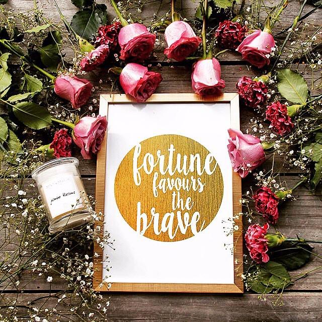 ourbestfinds's tweet photo. Hello, hello! We think you're gonna love this gold typography wall print from @themilkteeth. Fortune favors the bra… http://t.co/bRRV3EEt9c