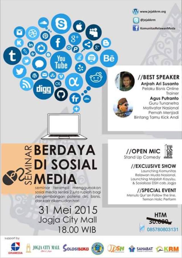 SEMINAR BERDAYA DI SOSIAL MEDIA dan LAUNCHING Komunitas Relawan Muda