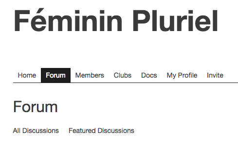 De nouveaux articles à découvrir sur le forum FP en vous connectant sur femininpluriel.ning.com