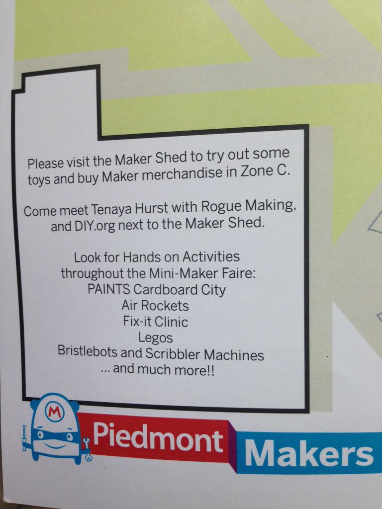 TenayaHurst's tweet image. @piedmontmakers Oh it is on! 11-3 today! @cityofpiedmont #makers #YoungMakers #LadyMaker This is How We Make!