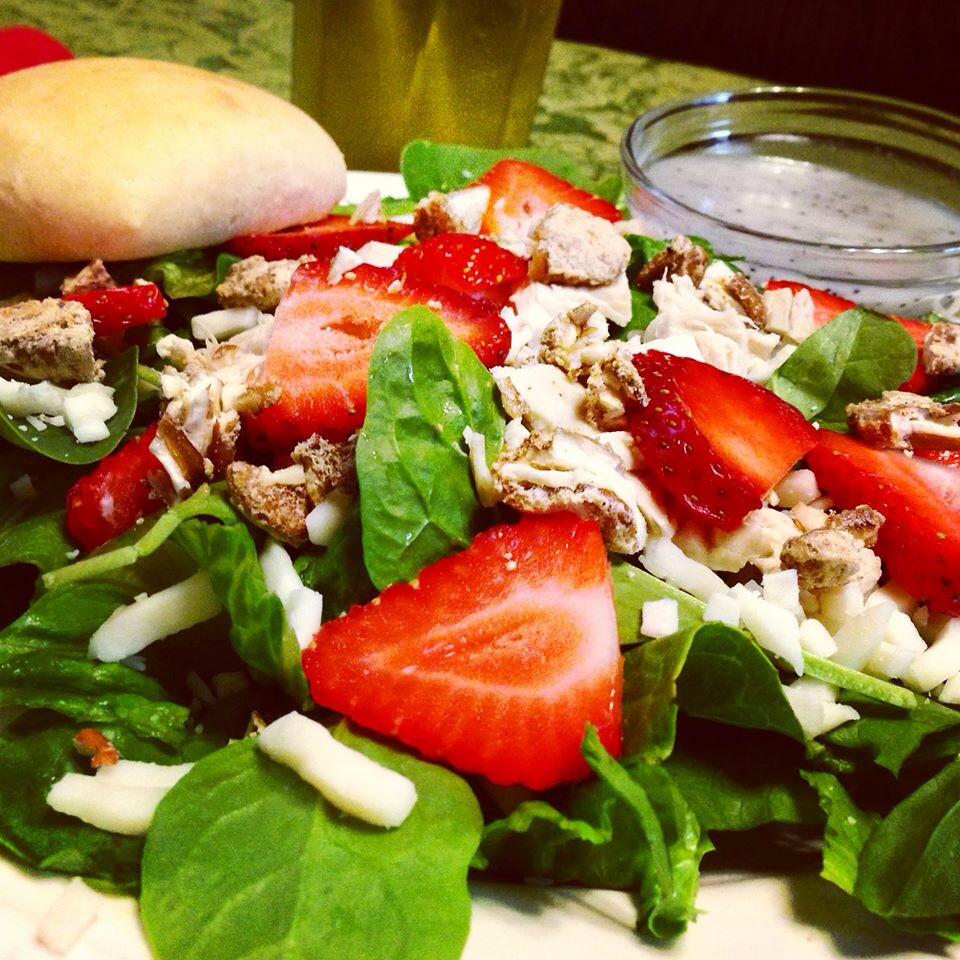 OCupcoffeehouse's tweet photo. Strawberry Fields Salad is the special today!! Come spend your Saturday with us! http://t.co/W7JLUYjqhX