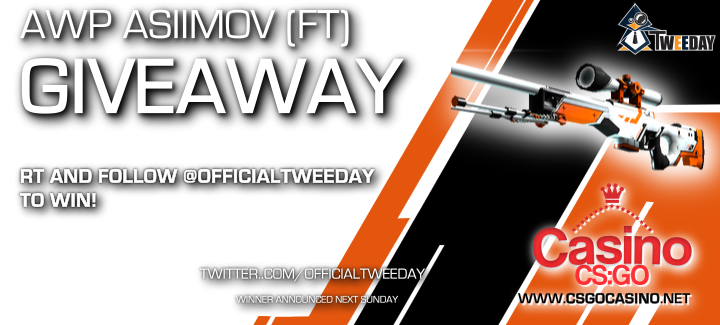 Mrtweeday's tweet photo. AWP Asiimov (FT) Giveaway! RT+Follow to win it. Winner drawn in 1 week live at http://t.co/yUlMfEl8tQ http://t.co/ZcEsyNmIdS