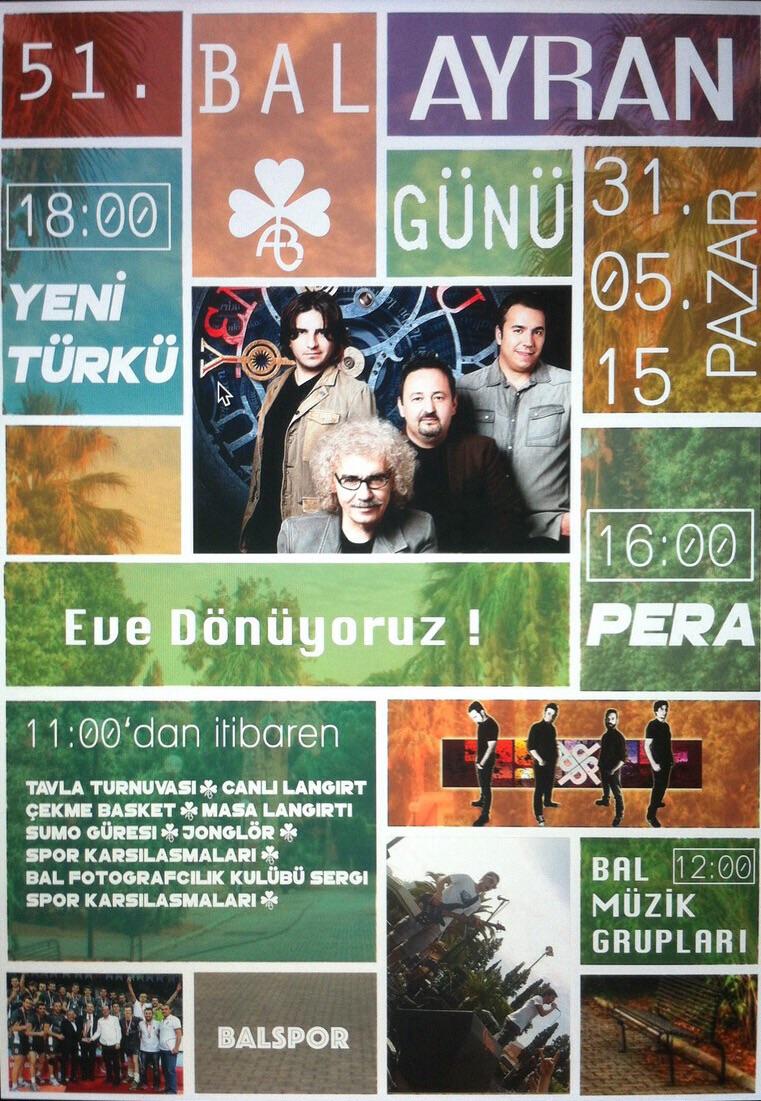 Yarın İzmir Bornova Anadolu Lisesi'ndeyiz.

<a href="/DokuzsekizMuzik/">Dokuz Sekiz Müzik</a> <a href="/BALEV1981/">BALEV</a> <a href="/PeraFanClub/">perafanclub</a>