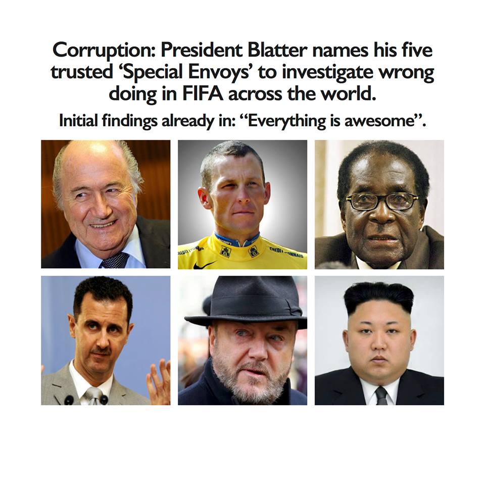 888sport's tweet photo. Blatter announces special committee to establish the wrong doings and corruption in world football. #FIFAReform http://t.co/RaDtYd4aVh