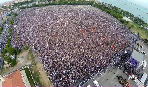 1 Milyonluk HDP Kazlıçeşme Mitinginin Havadan Görünüşü
