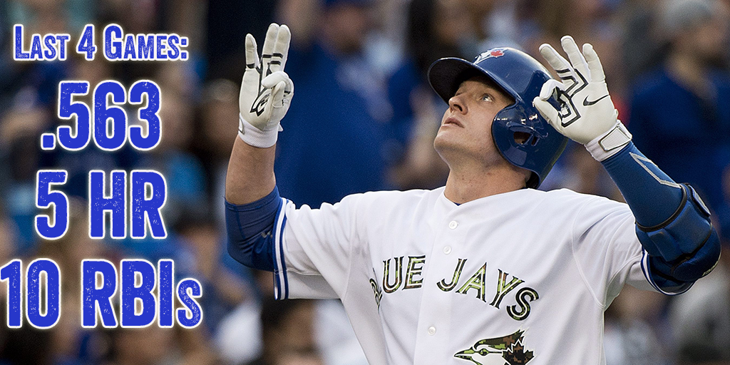 MLBStats's tweet photo. .@BlueJays lead the league in runs. Leading the way? That would be @BringerOfRain20, of course. http://t.co/GM0SxEbxrs
