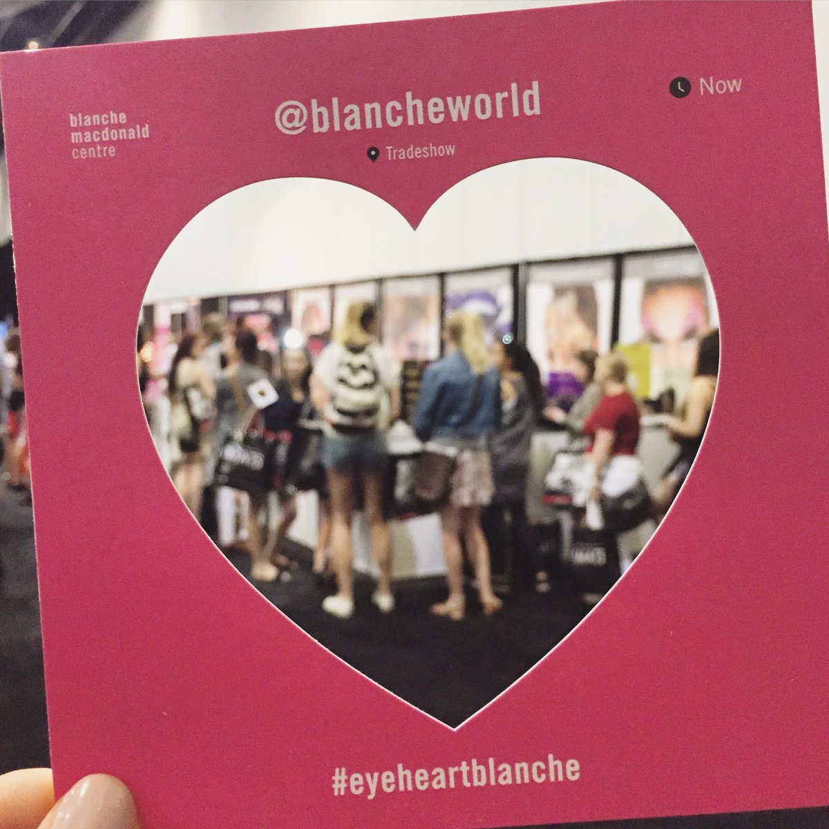 Hello from @imatsofficial Vancouver! Come take a pic with our #eyeheartblanche frames to enter to win CQ gift cards!