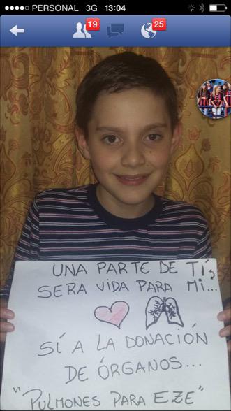 Ezequiel es de Formosa y necesita un transplante de pulmón. Súmate #unapartedemiseravidaparati http://t