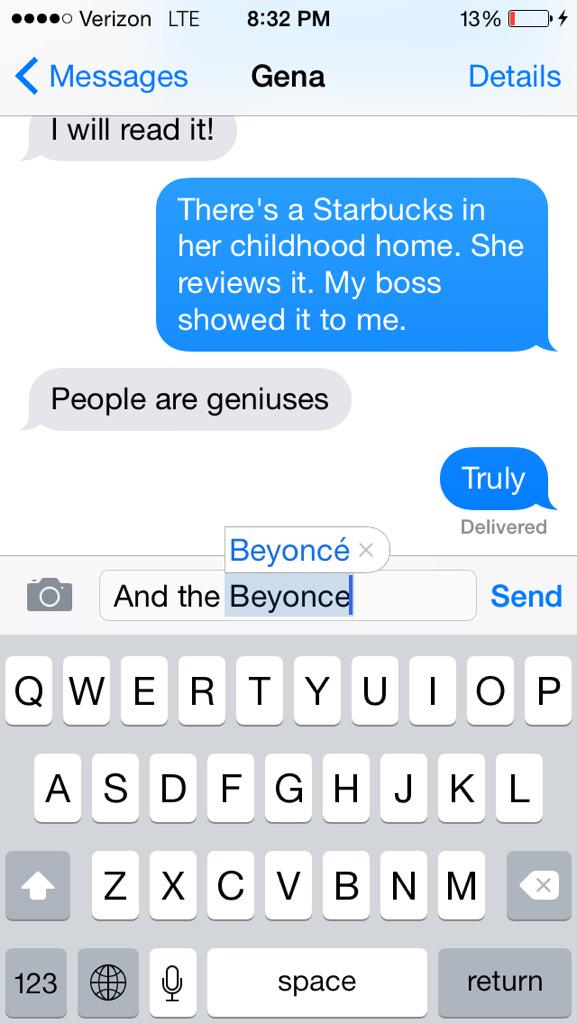 TirzahPrice's tweet photo. We live in a world where I can't type "fucking" without autocorrect changing it to "ducking" but this happens: http://t.co/t4VYL8ghSd