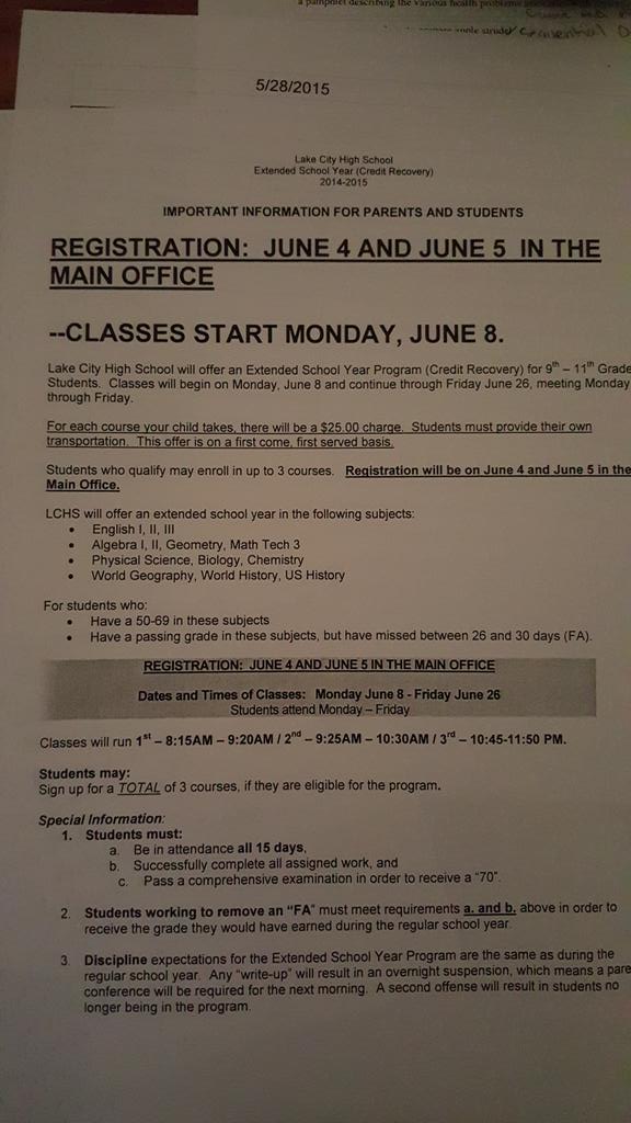 PantherNewTech's tweet image. Registration for summer credit recovery is Thursday and Friday.