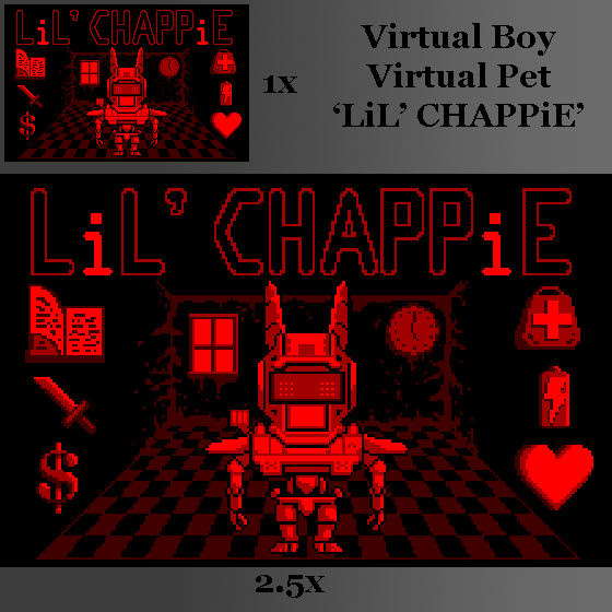Sturo's tweet photo. First try for @pixelsWeekly! Hope you like LiL' #chappie! #pixelart http://t.co/9btYw6fuzJ