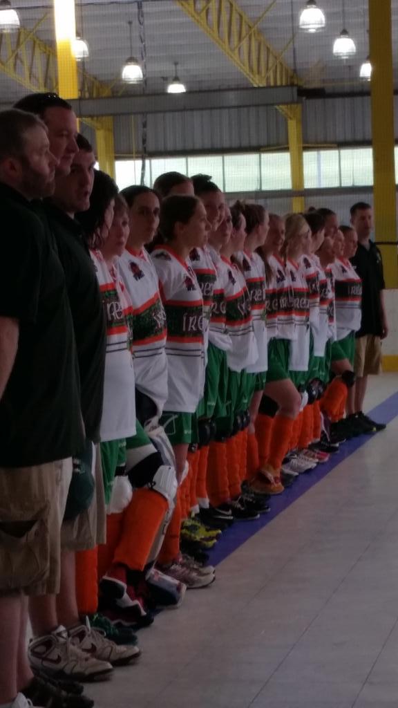 iBH_Ireland's tweet photo. Team Ireland women getting ready to receive their bronze medals with a 3-2 win over Slovakia http://t.co/ZpZIEHWMyi