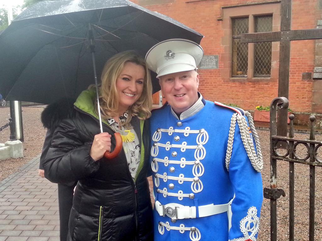 JoAnne_Dobson's tweet photo. In Donaghcloney earlier tonight helping dedicate new uniforms @ Blackskull Orange &amp; Blue Flute Band's annual parade http://t.co/IbLhocmVn4