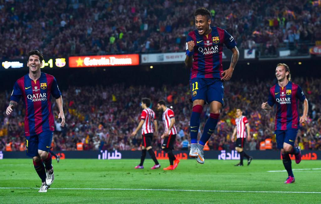 FaktanyaFCB's tweet photo. FINAL: Athletic Bilbao 1-3 FC Barcelona. (Williams 80' / Lionel Messi 20' 74' Neymar Jr 37') #ViscaBarca http://t.co/A74PfHrrw3