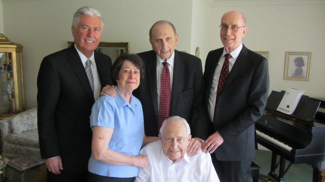 The first presidency with Elder Perry in his home. So much love in this picture. #ElderPerry