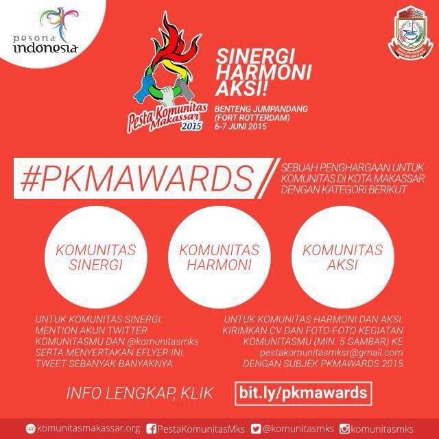 Support <a href="/SobatbudayaMKS/">SobatBudaya Makassar</a> berpartisipasi di #PKMAWARDS <a href="/KomunitasMks/">PestaKomunitasMks</a> mari ramaikan #PKM2015