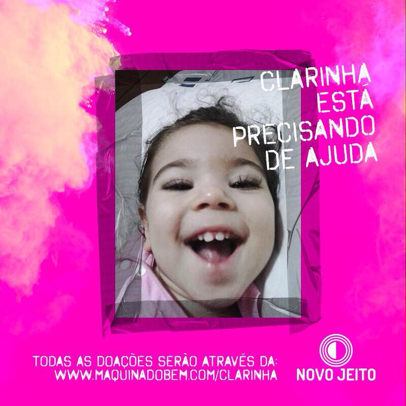 Clarinha é um anjinho e seus pais são gente da mais alta qualidade! Podem confiar q a causa é nobre e necessária!